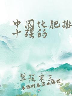 中国化肥排名前十强的 中国化肥排名前十强的