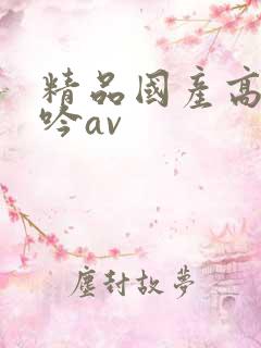 精品国产高潮呻吟av