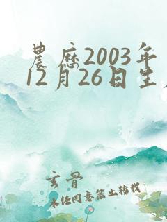 农历2003年12月26日生辰八字