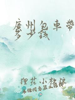 广州包车带司机多少钱