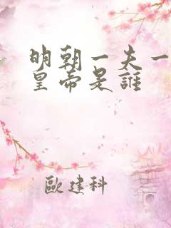 明朝一夫一妻的皇帝是谁