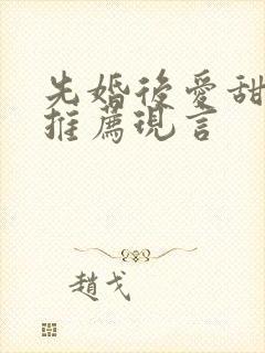 先婚后爱甜宠文推荐现言