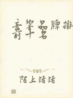 音响品牌排行榜前十名
