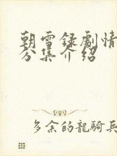 朝雪录剧情介绍分集介绍