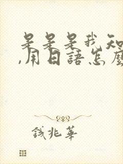 是是是我知道了,用日语怎么读