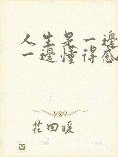人生是一边经历一边懂得感悟