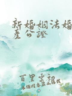 新婚姻法婚前财产公证