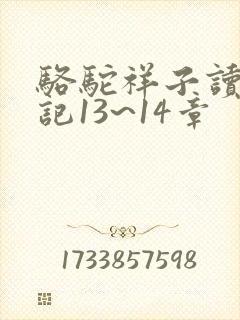 骆驼祥子读书笔记13~14章