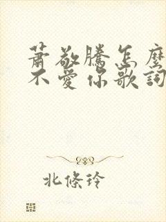 萧敬腾怎么说我不爱你歌词