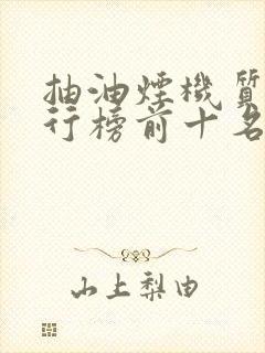 抽油烟机质量排行榜前十名 抽油烟机质量排行榜前十名
