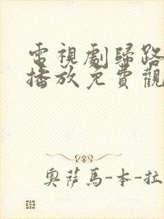 电视剧归路在线播放免费观看全集