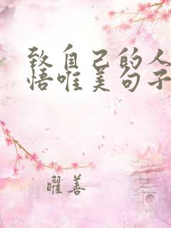 致自己的人生感悟唯美句子