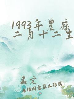 1993年农历二月十二生辰八字