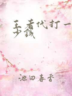 王者代打一局多少钱