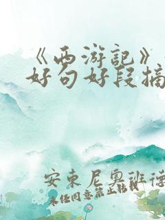 《西游记》好词好句好段摘抄