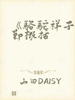 《骆驼祥子》章节概括