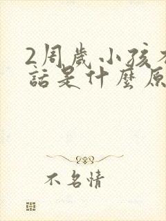 2周岁小孩不说话是什么原因