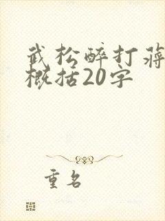 武松醉打蒋门神概括20字