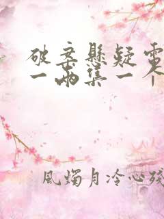 破案悬疑电视剧一两集一个案子