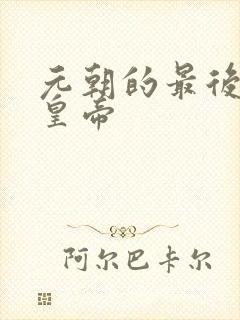 元朝的最后一位皇帝 元朝的最后一位皇帝