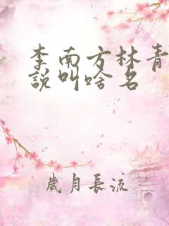 李南方林青青小说叫啥名