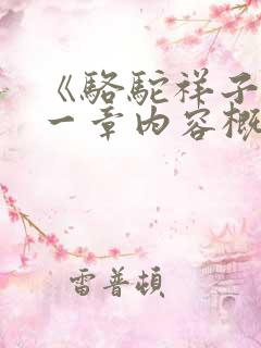 《骆驼祥子》每一章内容概括