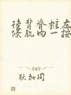 后背脊椎左侧那条肌肉一按就疼