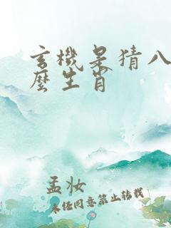 玄机是猜八指什么生肖