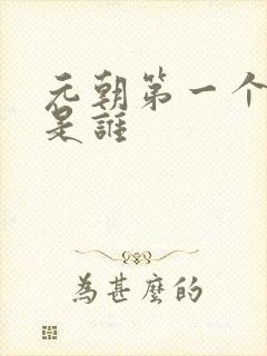 元朝第一个皇上是谁 元朝第一个皇上是谁