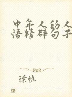 中年人的人生感悟精辟句子