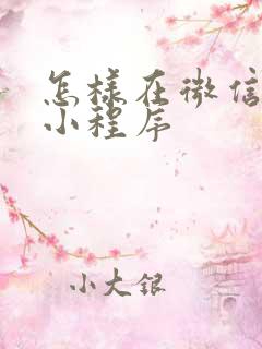 怎样在微信上找小程序