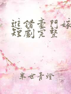 进错豪门嫁对郎短剧完整