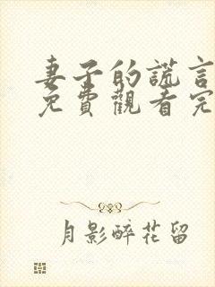 妻子的谎言短剧免费观看完整版