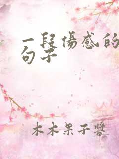 一段伤感的感情句子