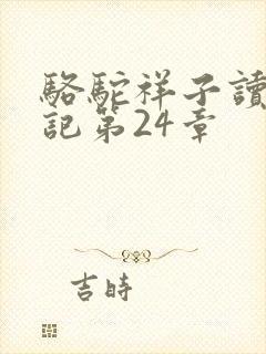 骆驼祥子读书笔记第24章