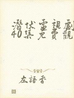 潜伏电视剧全集40集免费观看星辰影院
