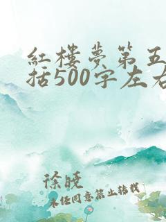 红楼梦第五回概括500字左右