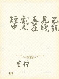短剧再见已无剧中人在线观看