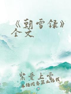 《朝雪录》小说全文