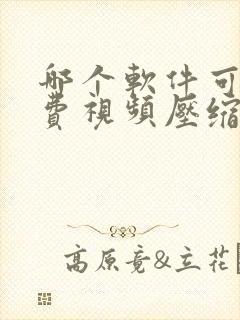 哪个软件可以免费视频压缩