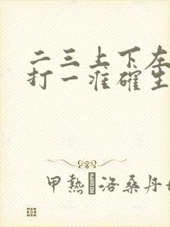 二三上下左右好打一准确生肖