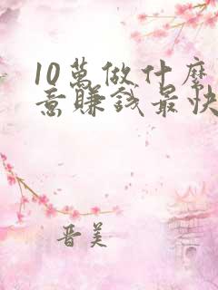 10万做什么生意赚钱最快