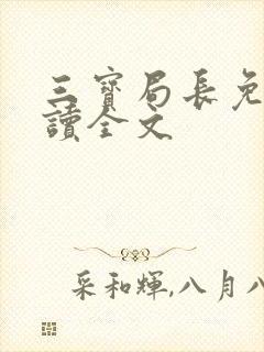 三宝局长免费阅读全文