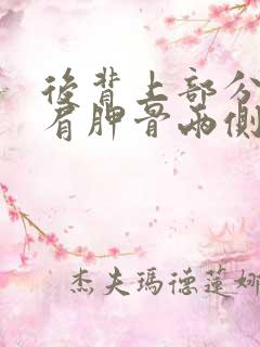 后背上部分脊椎肩胛骨两侧痛