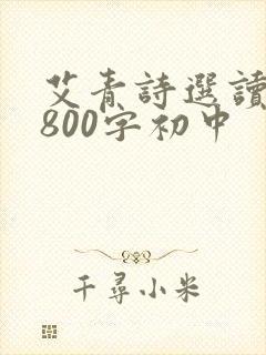 艾青诗选读后感800字初中