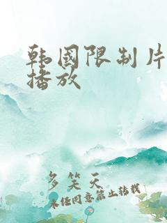 韩国限制片在线播放
