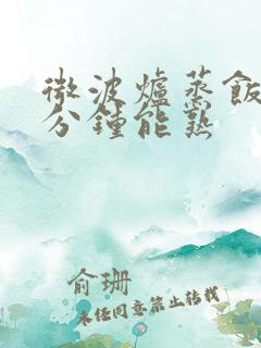 微波炉蒸饭要几分钟能熟