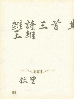 杂诗三首 其一王维