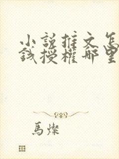 小说推文怎么赚钱授权哪里弄