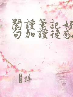 阅读笔记好词好句加读后感